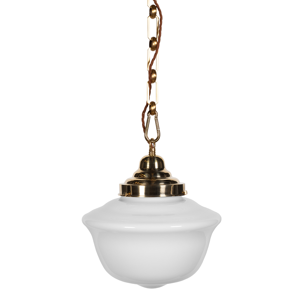 Frith Brass Opaque Pendant Light