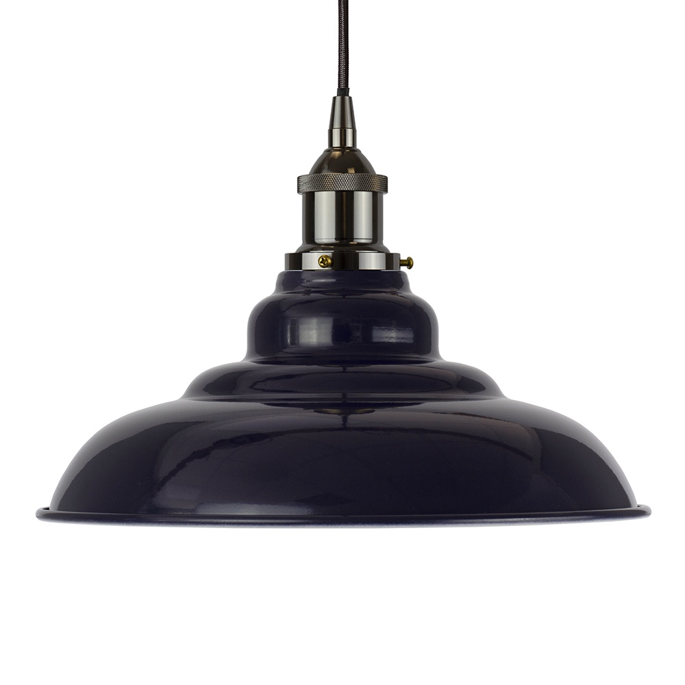 Navy Blue St Edmund's Painted Pendant Light