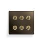 Bronze 6 Gang toggle Switch