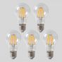 5 Pack - 8w E27 ES GLS LED Light Bulb 3000K Standard Straight Filament Dimmable High CRI