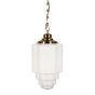 Glasshouse Polished Brass Opal Art Deco Pendant Light - the Schoolhouse Collection