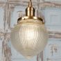  The Hollen Acorn Lacquered Antique Brass Prismatic Glass Pendant - The Schoolhouse Collection