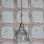 D'Arblay Lacquered Antique Brass Scalloped Prismatic Glass Dome Pendant Light - The French Collection