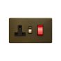 The Eton Collection Bronze 45A Cooker Control Unit Black Inserts Screwless