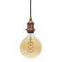 Soho Lighting Antique Copper Decorative Bulb Holder with Black Twisted Cable