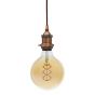 Soho Lighting Antique Copper Decorative Bulb Holder with Brown Twisted Cable