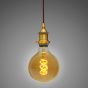 Soho Lighting Antique Gold Decorative Bulb Holder with Brown Twisted Cable