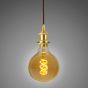 Soho Lighting Polished Brass Decorative Bulb Holder with Brown Twisted Cable