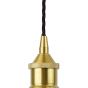 Soho Lighting Polished Brass Decorative Bulb Holder with Black Twisted Cable