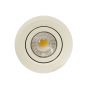 Cream 3K Warm White Tiltable LED Downlights, Fire Rated, IP44, High CRI, Dimmable