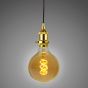 Soho Lighting Gold Decorative Bulb Holder with Black Round Cable