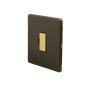Soho Fusion Bronze & Brushed Brass 13A Unswitched Fused Connection Unit (FCU) Black Inserts Screwless