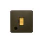 Soho Fusion Bronze & Brushed Brass 13A Unswitched Flex Outlet Black Inserts Screwless