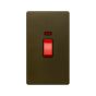 The Eton Collection Bronze 45A 1 Gang Double Pole Switch & Neon (Lrg Plate) Screwless