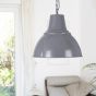 Compton French Grey Industrial Bell Pendant Light - Soho Lighting