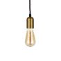 Edison Brass Pendant Bulb Holder With Twisted Black Cable