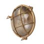 Carlisle Grid Prismatic Glass Lacquered Antique Brass IP66 Bulkhead Wall Light - The Outdoor & Bathroom Collection