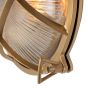 Carlisle Grid Prismatic Glass Lacquered Antique Brass IP66 Bulkhead Wall Light - The Outdoor & Bathroom Collection