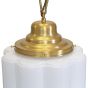 Glasshouse Lacquered Brass Opal Art Deco Pendant Light - the Schoolhouse Collection