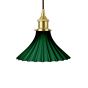Scallop Fluted Bell Emerald Green Pendant Light