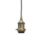 Soho Lighting Antique Brass Decorative Bulb Holder with Dark Grey Twisted Cable