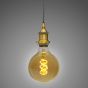 Soho Lighting Antique Gold Decorative Bulb Holder with Dark Grey Twisted Cable