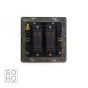 Soho Fusion Matt Black & Brushed Brass 10A 2 Gang Intermediate Switch Black Insert Screwless