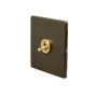 Soho Fusion Bronze & Brushed Brass 20A 1 Gang 2 Way Toggle Switch Screwless
