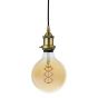 Soho Lighting Matt Antique Brass Decorative Bulb Holder with Black Twisted Cable