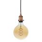 Soho Lighting Matt Antique Copper Decorative Bulb Holder with Black Twisted Cable