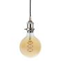 Soho Lighting Nickel Decorative Bulb Holder with Black Twisted Cable