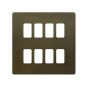 The Eton Collection Bronze 8 Gang RM Rectangular Module Grid Switch Plate