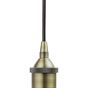 Soho Lighting Antique Brass Decorative Bulb Holder with Black Round Cable