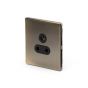 The Charterhouse Collection Aged Brass 5 Amp Socket Black Ins Unswitched Screwless