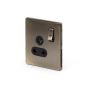 The Charterhouse Collection Aged Brass 5 Amp Socket Black Ins Switched Screwless
