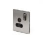 The Lombard Collection Brushed Chrome 5 Amp Socket Black Ins Switched Screwless