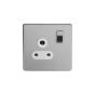 The Lombard Collection Brushed Chrome 5A Socket White Ins Switched Screwless