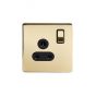The Savoy Collection Brushed Brass 5a Socket Black Ins Switched Screwless