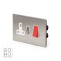 The Lombard Collection Brushed Chrome Luxury 45A Cooker control with Socket With White Insert