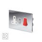 The Finsbury Collection Polished Chrome Luxury 45A Cooker control with Socket With White insert