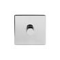 The Finsbury Collection Polished Chrome Luxury 1 Gang 2 Way Trailing Edge Dimmer 100W LED (250w Halogen/Incandescent)