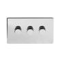 The Finsbury Collection Polished Chrome Luxury 3 Gang 2 Way Trailing Edge Dimmer 100W LED (250w Halogen/Incandescent)
