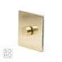 The Savoy Collection Brushed Brass Period 1 Gang 2 Way Trailing Edge Dimmer 100W LED (150w Halogen/Incandescent)