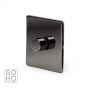 The Connaught Collection Black Nickel 1 Gang 2 Way Trailing Edge Dimmer 100W LED (250w Halogen/Incandescent)