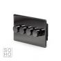 The Connaught Collection Black Nickel 4 Gang 2 Way Trailing Edge Dimmer 100W LED (150w Halogen/Incandescent)