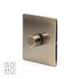 The Charterhouse Collection Aged Brass 1 Gang 2 Way Trailing Edge Dimmer 100W LED (250w Halogen/Incandescent)