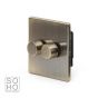 The Charterhouse Collection Aged Brass 2 Gang 2 Way Trailing Edge Dimmer 100W LED (150w Halogen/Incandescent)