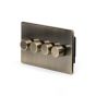 The Charterhouse Collection Aged Brass 4 Gang 2 Way 150W LED Trailing Edge Dimmer