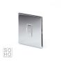 The Finsbury Collection Polished Chrome Luxury 13A Double Pole Unswitched Fused Connection Unit (FCU) with white insert
