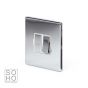 The Finsbury Collection Polished Chrome Luxury 13A Double Pole Switched Fused Connection Unit (FCU) white insert